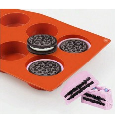 Molde SILICONA para galletas Oreo