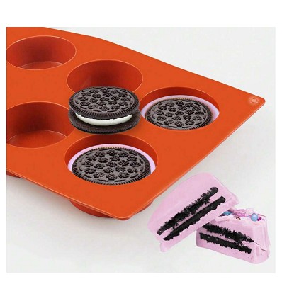 Molde SILICONA para galletas Oreo
