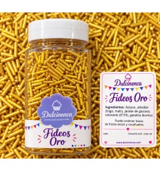 FIDEOS DE AZUCAR CON ACABADO DORADO